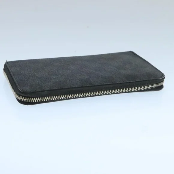 LOUIS VUITTON Damier Graphite Zippy Organizer Long Wallet N63077 LV Auth 106425